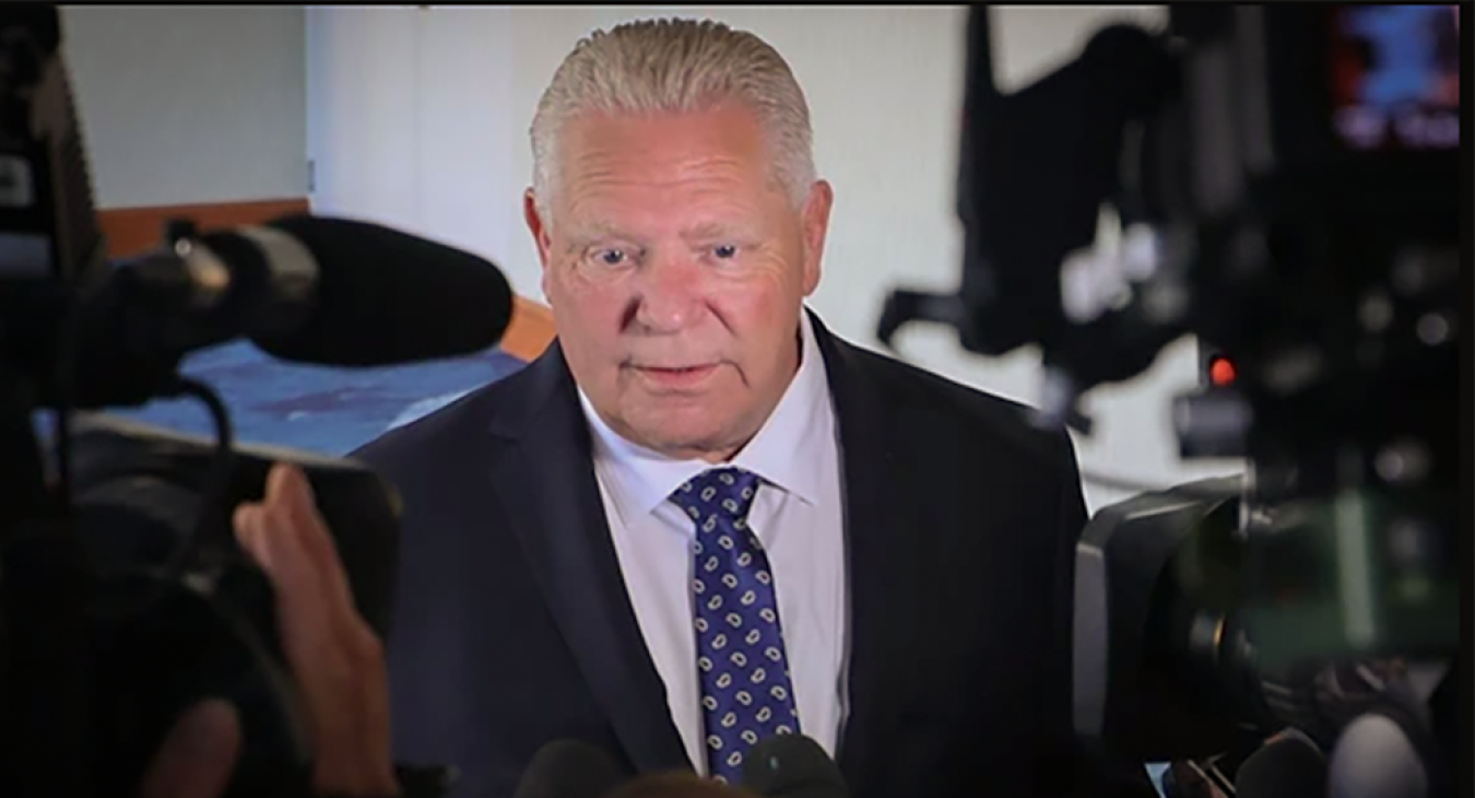 Ontario Premier Doug Ford speaks to reporters